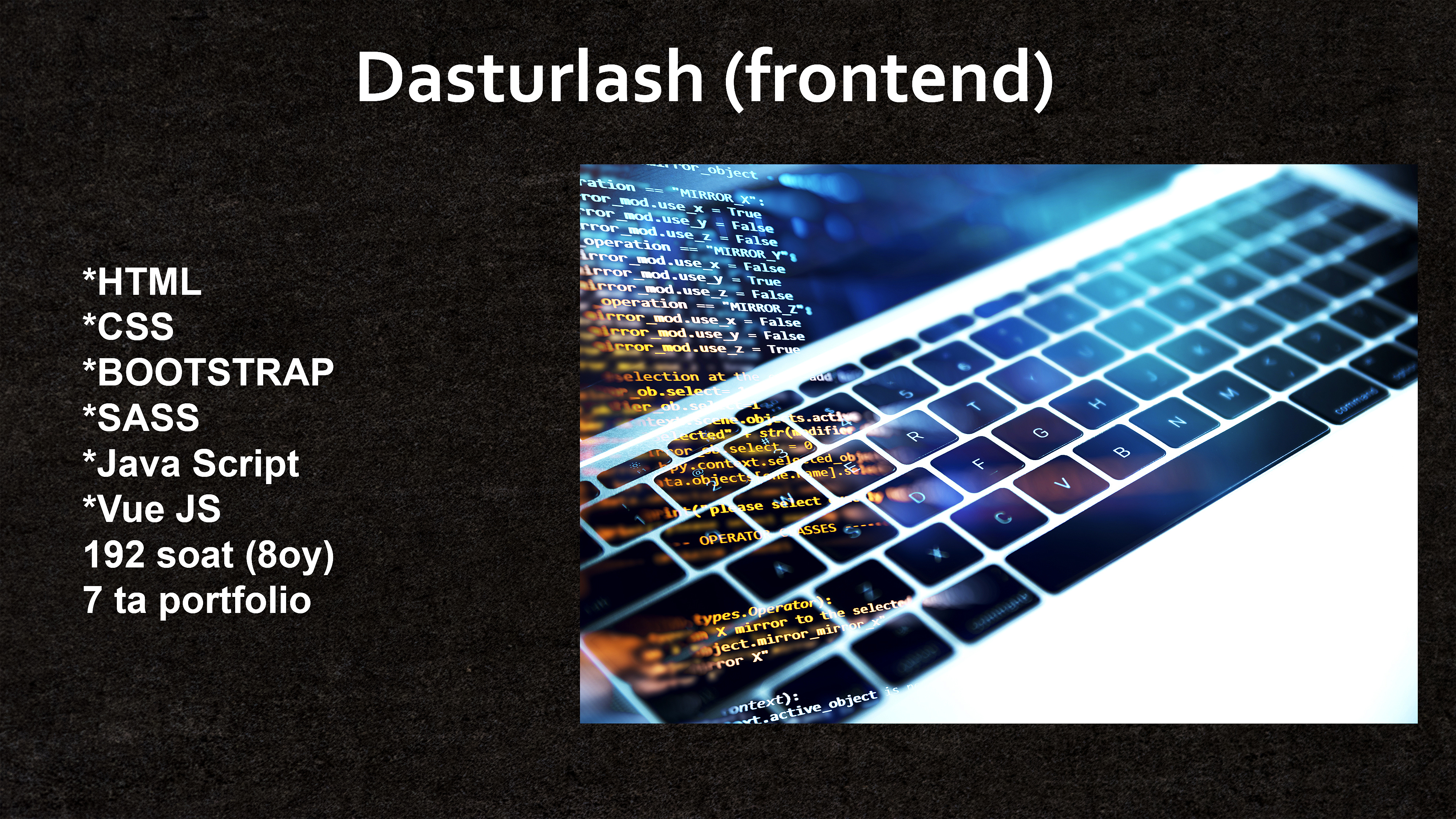 Frontend dasturlash 